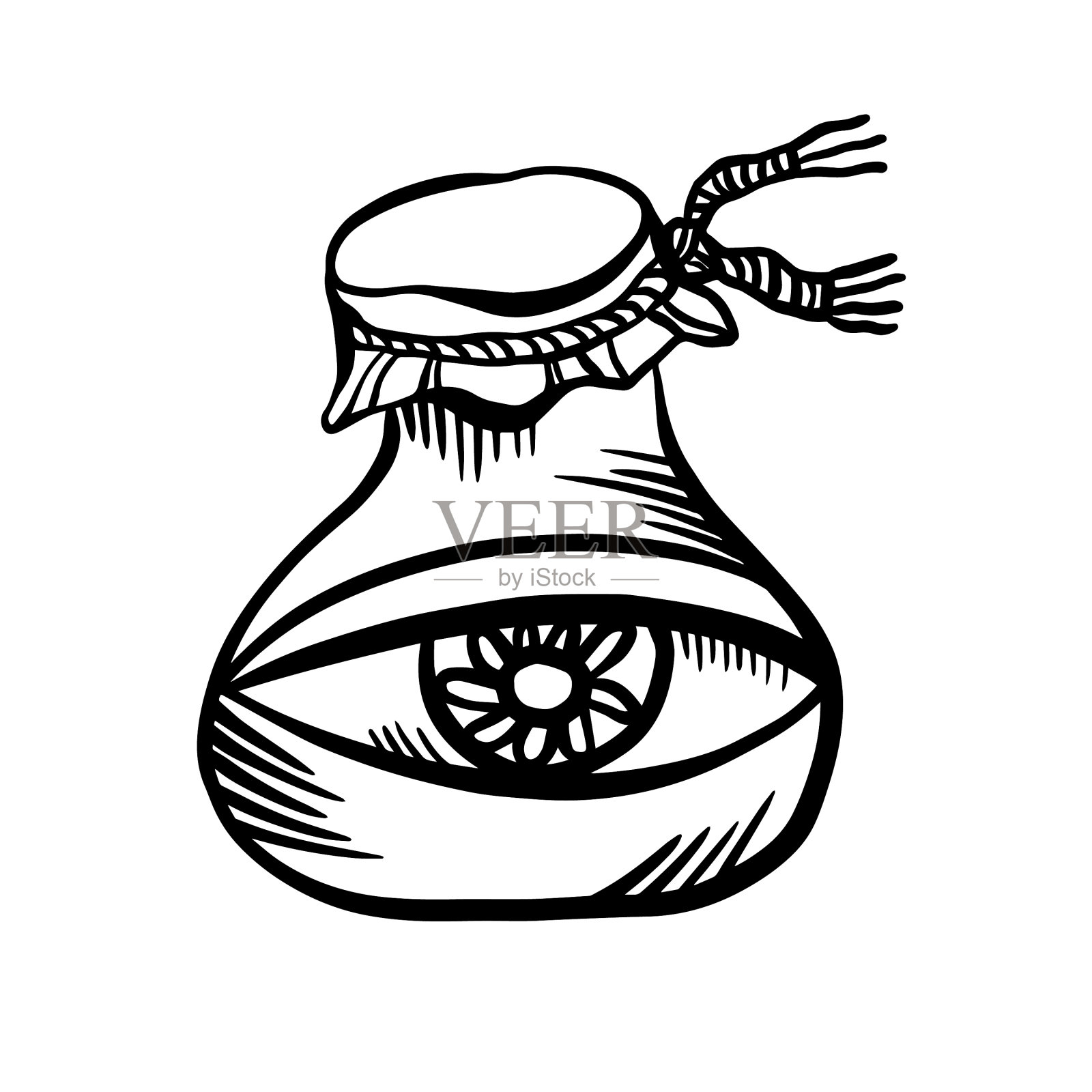 孤立的黑白抽象设计插画图片素材