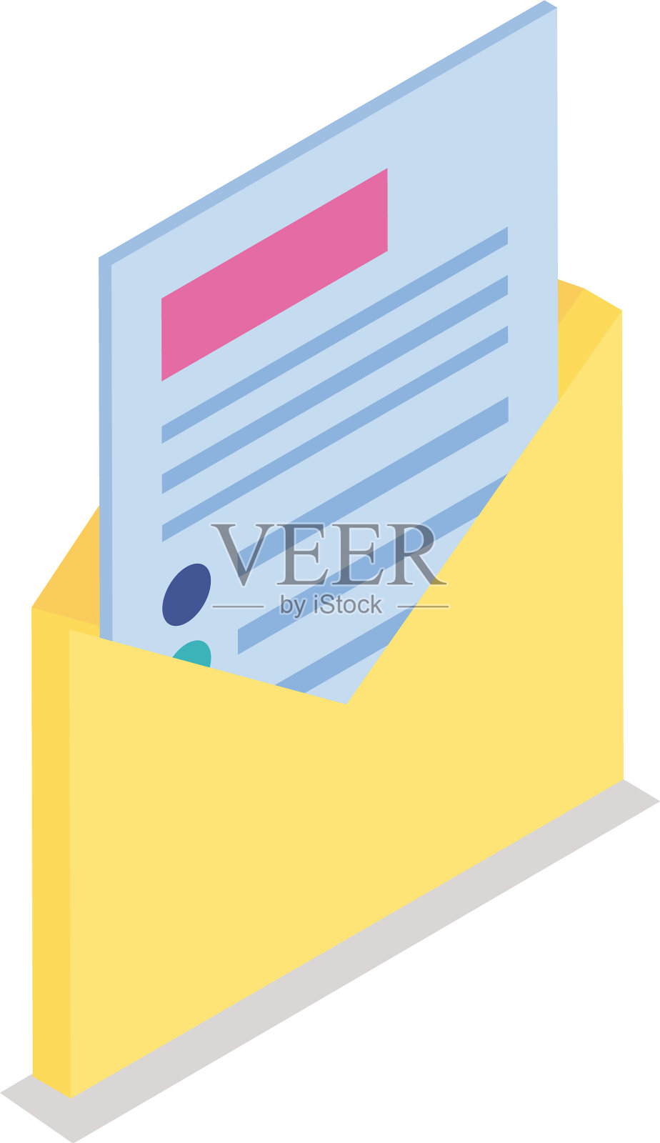 信封邮件打开等距样式图标设计元素图片