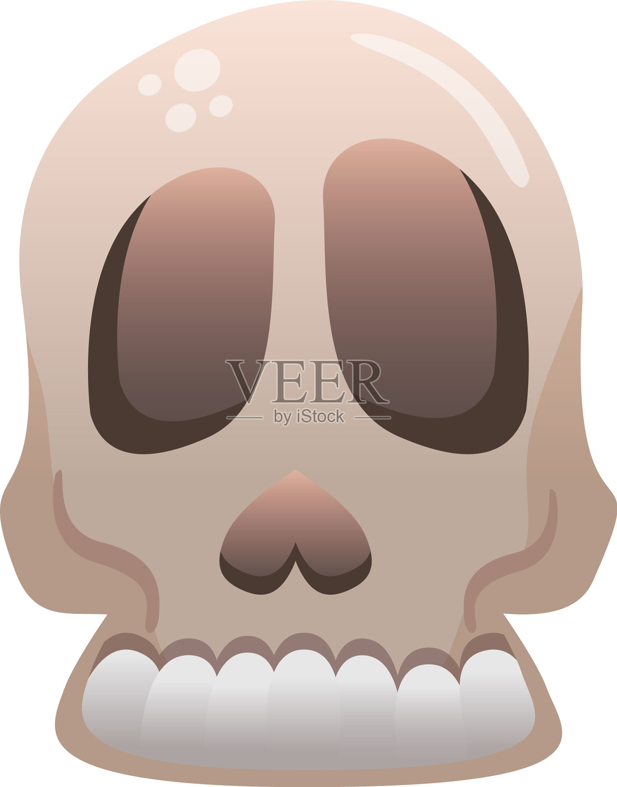 万圣节头骨退化风格的图标设计元素图片