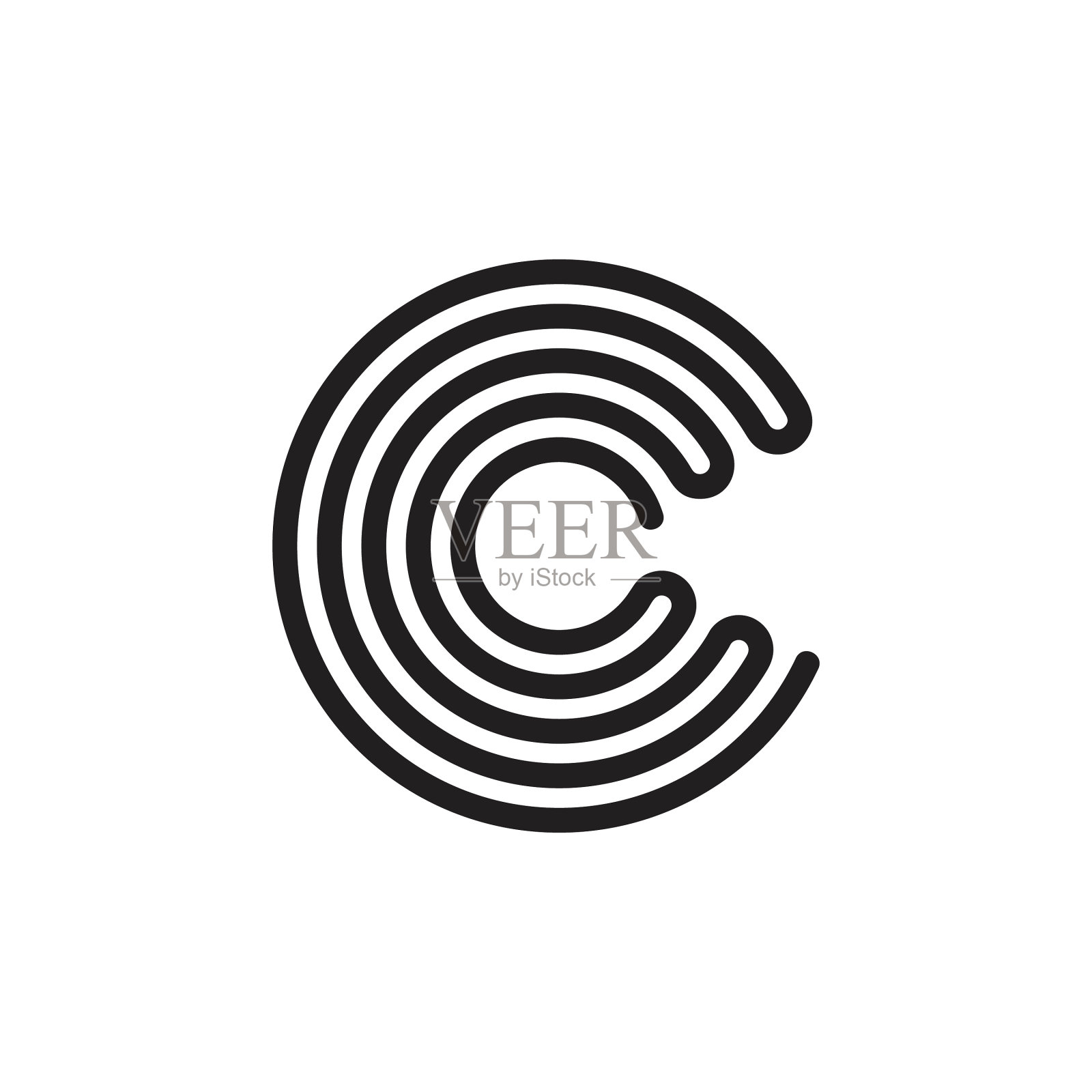 字母c继续直线曲线标志设计元素图片