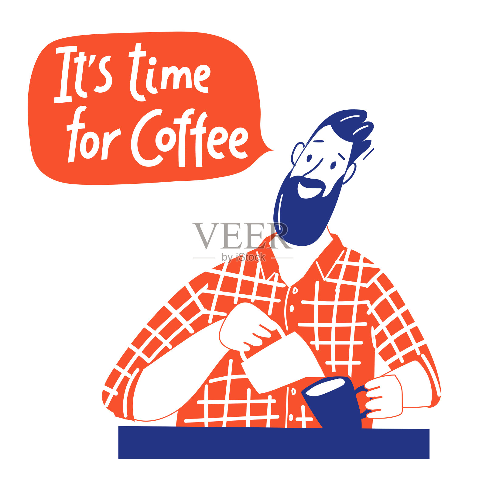 咖啡动机矢量设计与咖啡师和字母插画图片素材