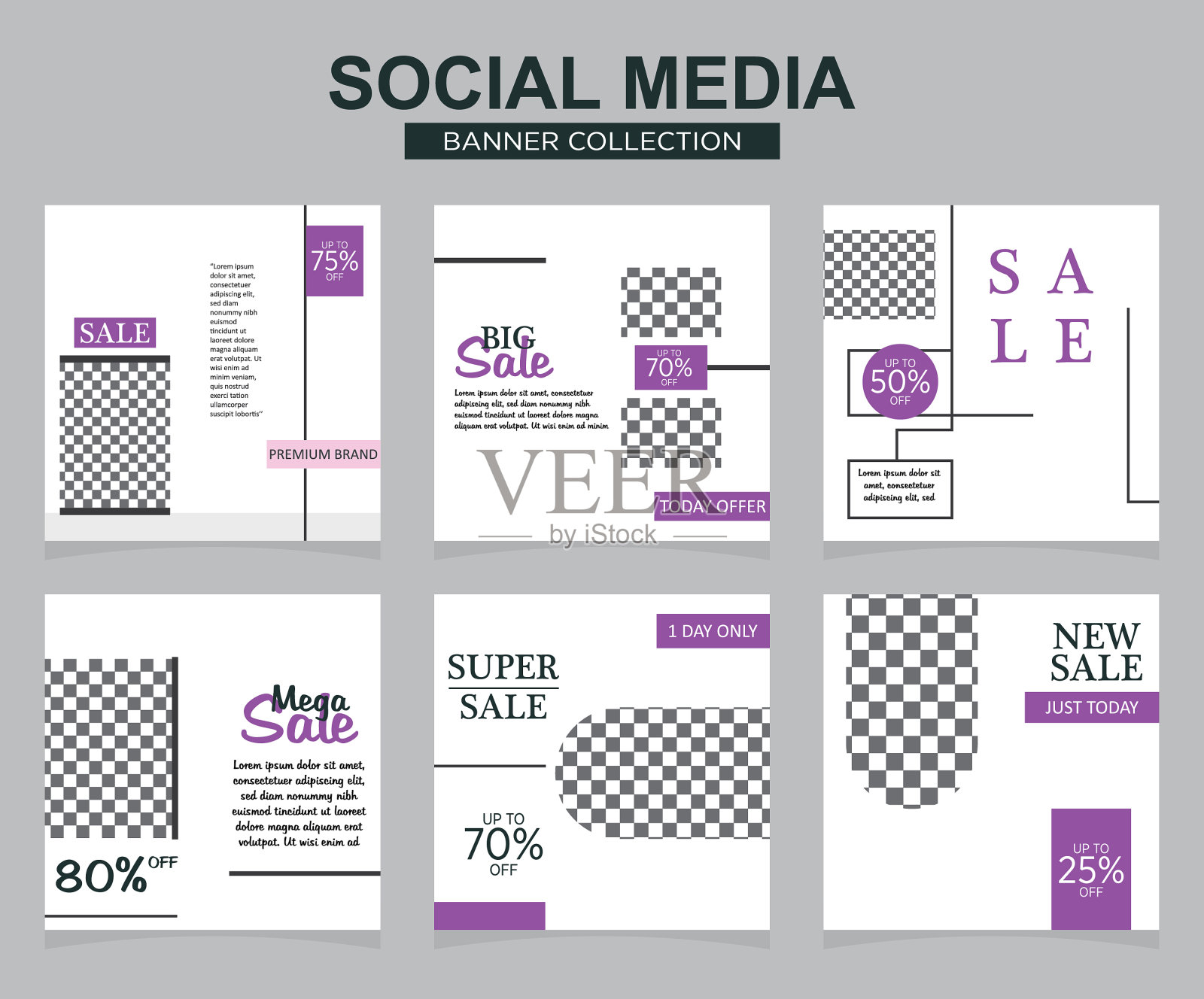 现代推广广场网络横幅社交媒体。现代广告设计。设计模板素材