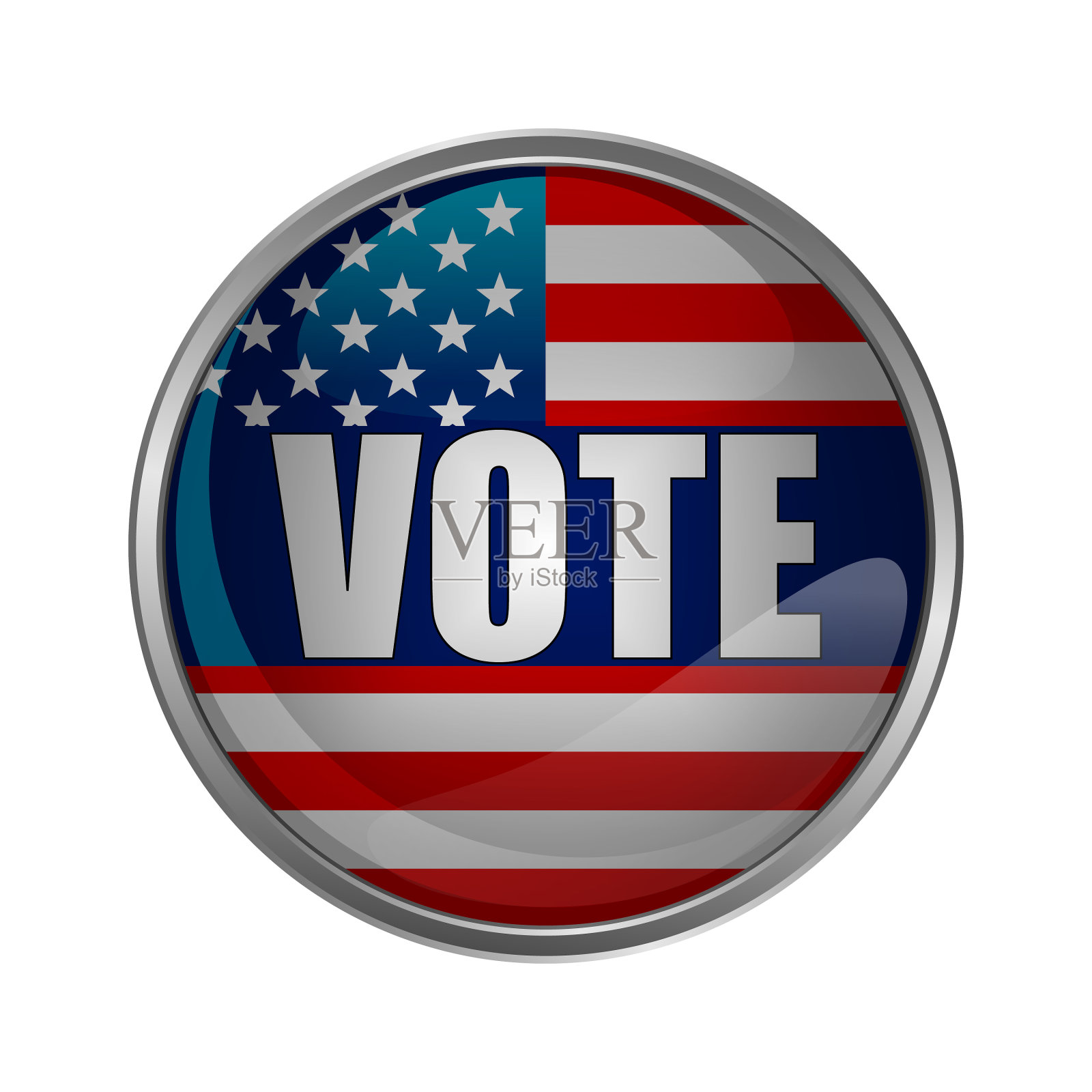 美国选举投票集收集徽章插画图片素材