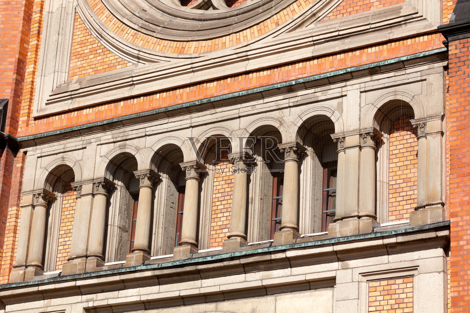 立面细节与杜塞尔多夫Johanniskirche柱照片摄影图片