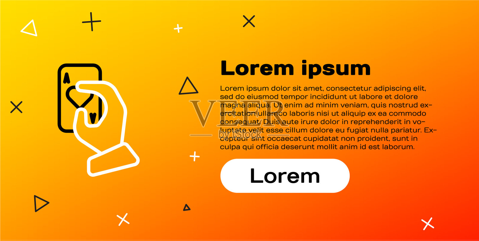 线手握扑克牌图标孤立上插画图片素材