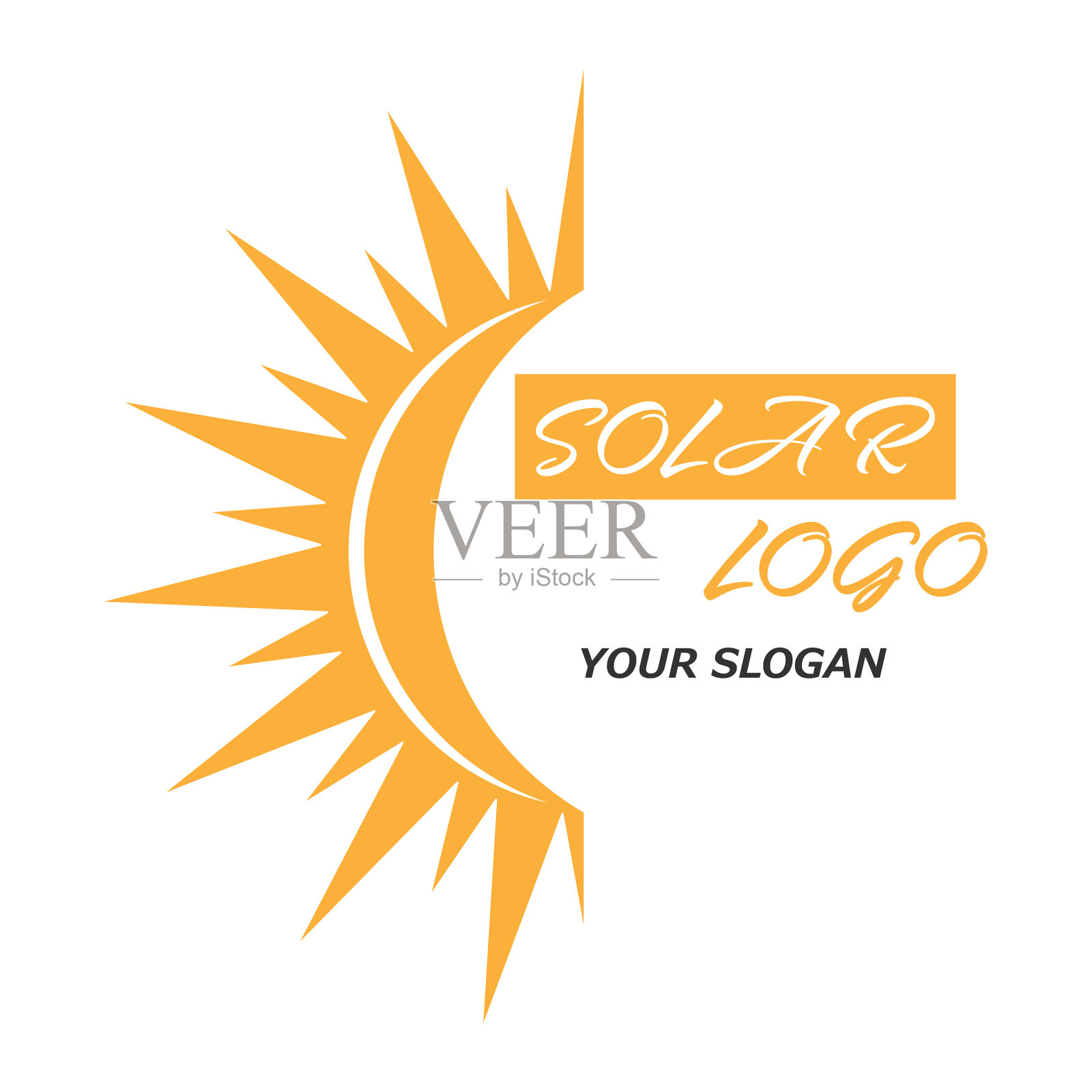 太阳能标志为标志模板或标签插画图片素材