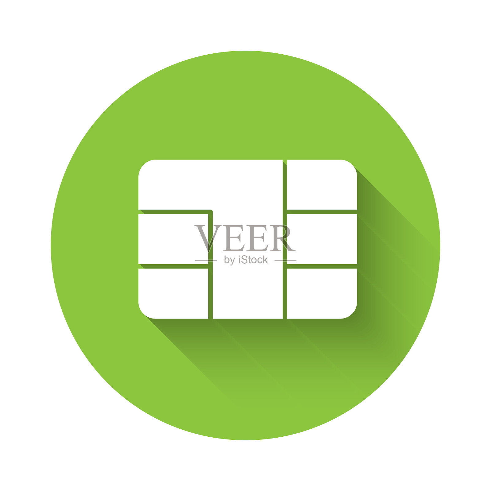 白色信用卡与芯片图标隔离插画图片素材