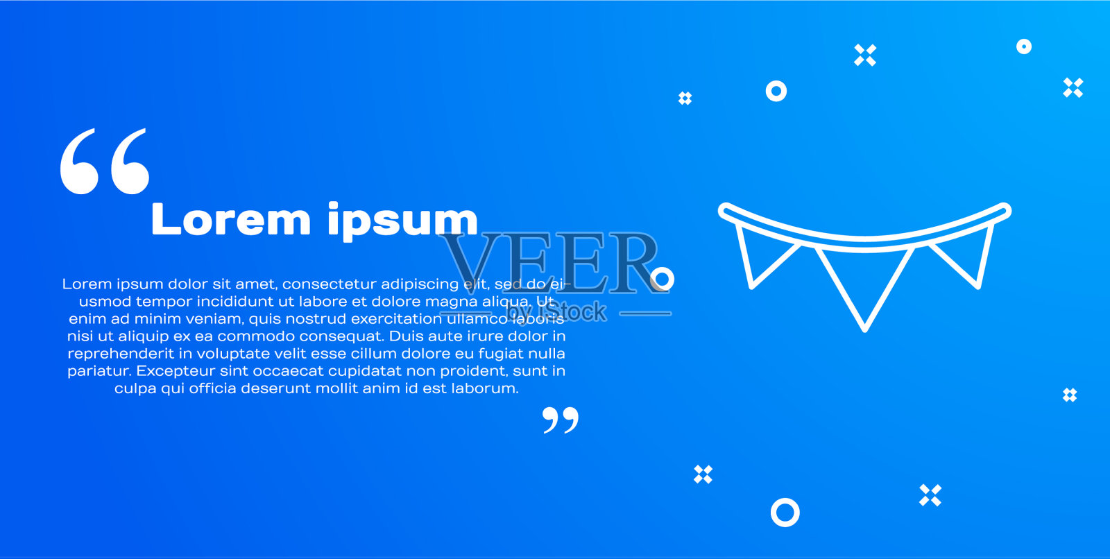 白线狂欢节花环与旗帜图标插画图片素材