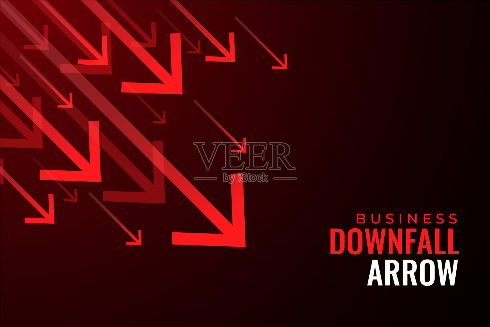 红箭商业销售额下降插画图片素材