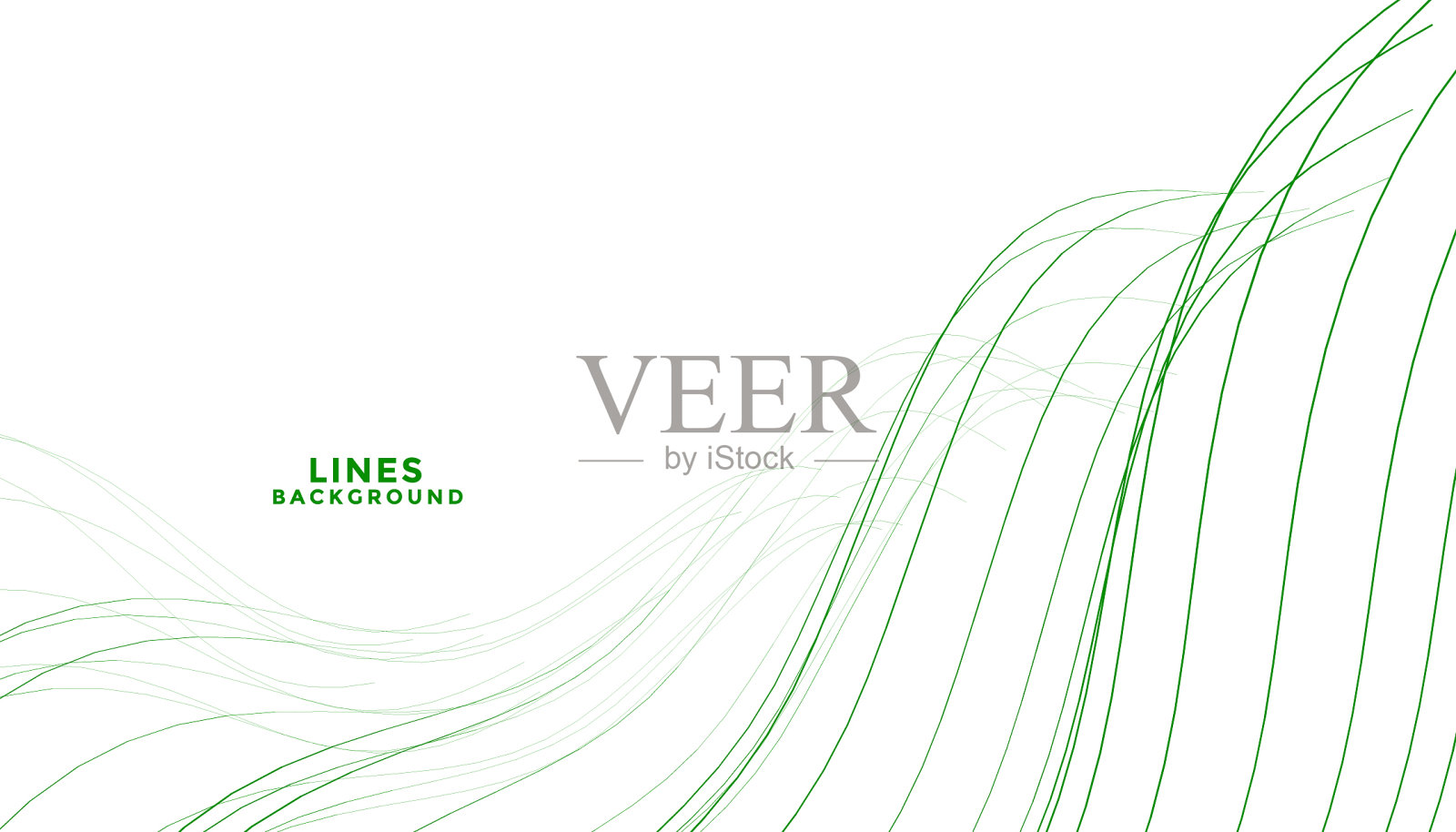 优雅抽象的绿道流动的线条插画图片素材