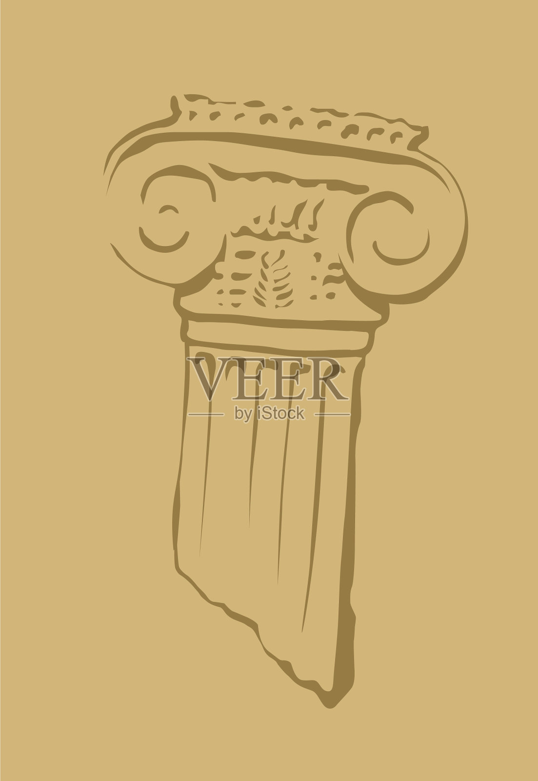 古色古香的柱子，古老的废墟，都城插画图片素材