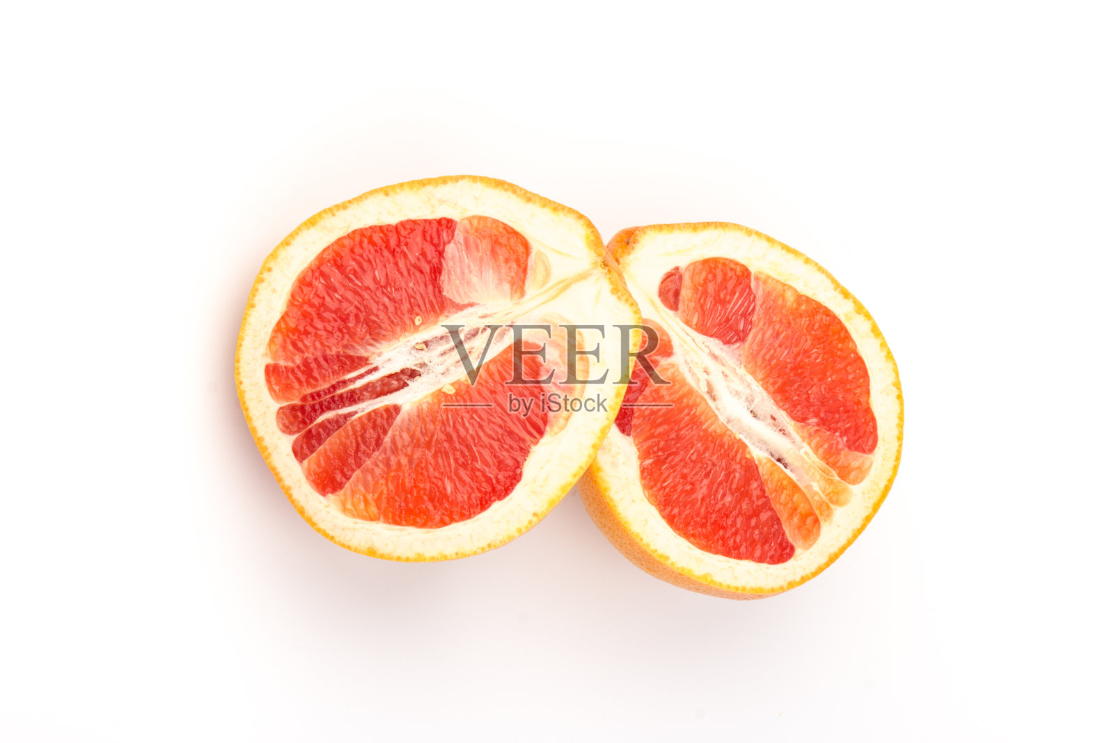 葡萄柚果实孤立在白色背景上。葡萄柚剪切路径。照片摄影图片
