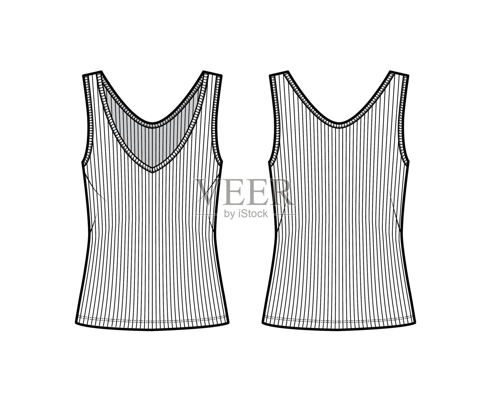 罗纹开缝坦克技术时尚插画图片素材