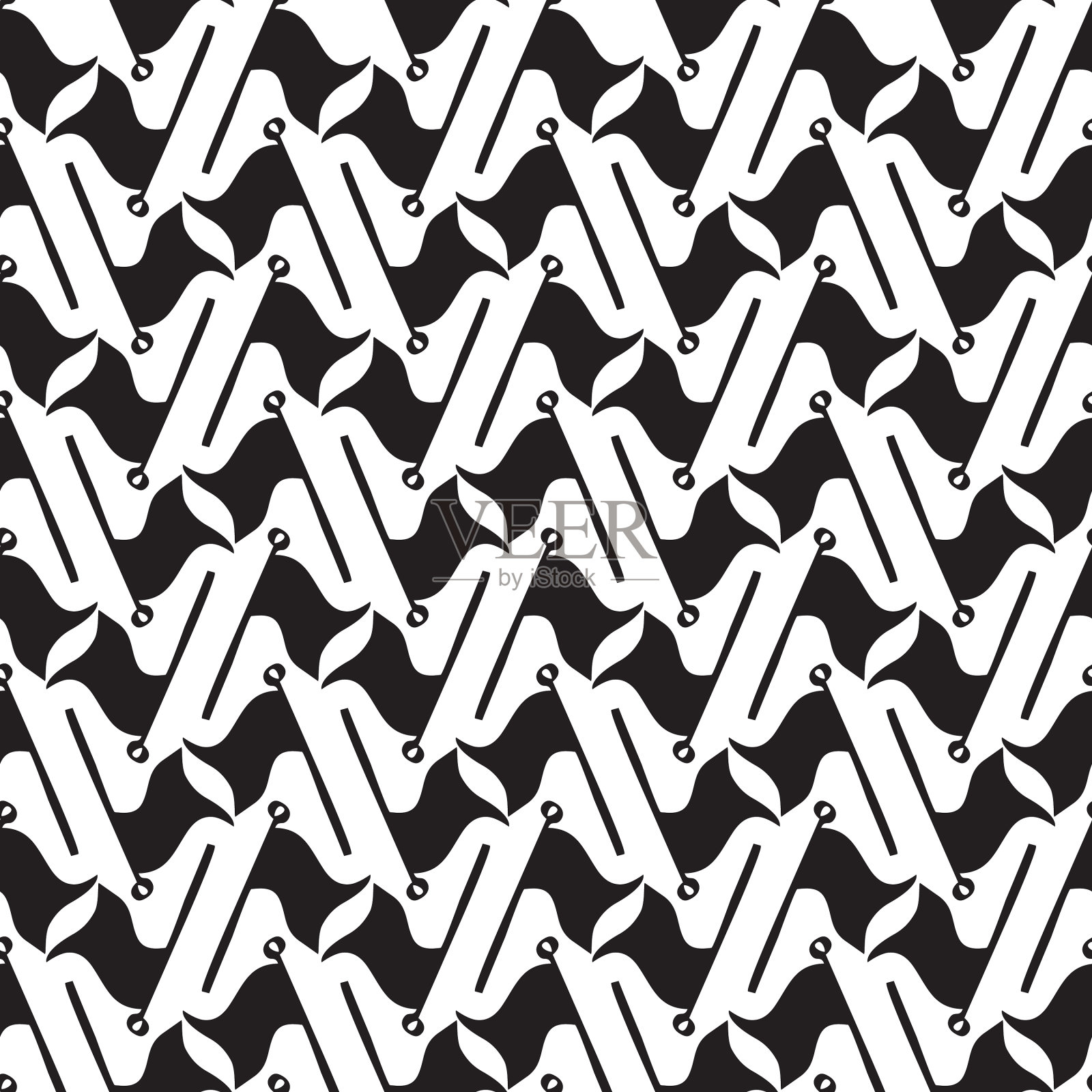 无缝黑白图案设计插画图片素材