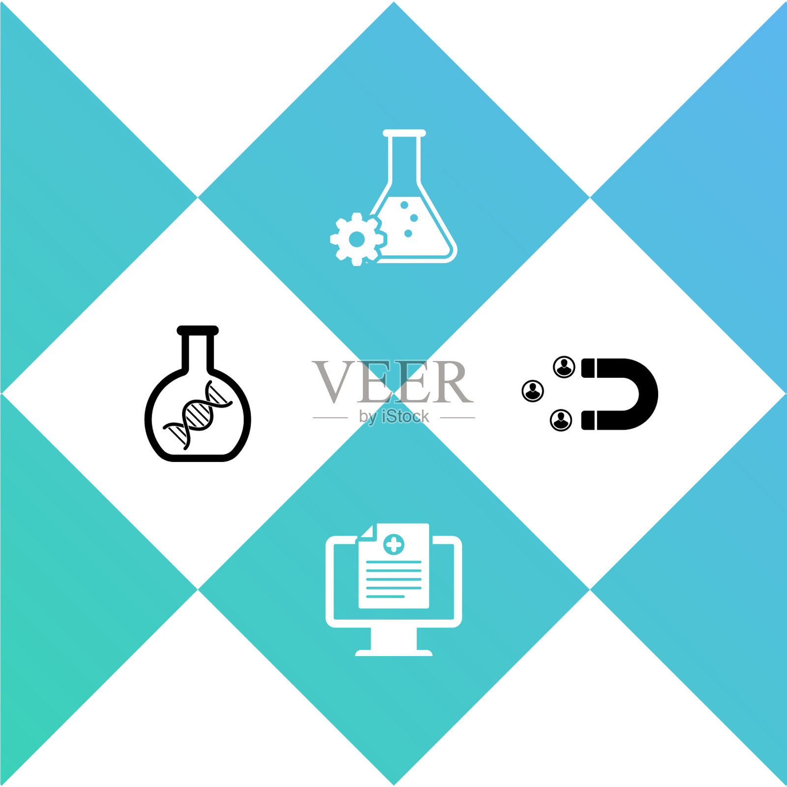 设立DNA研究检索临床记录图标素材