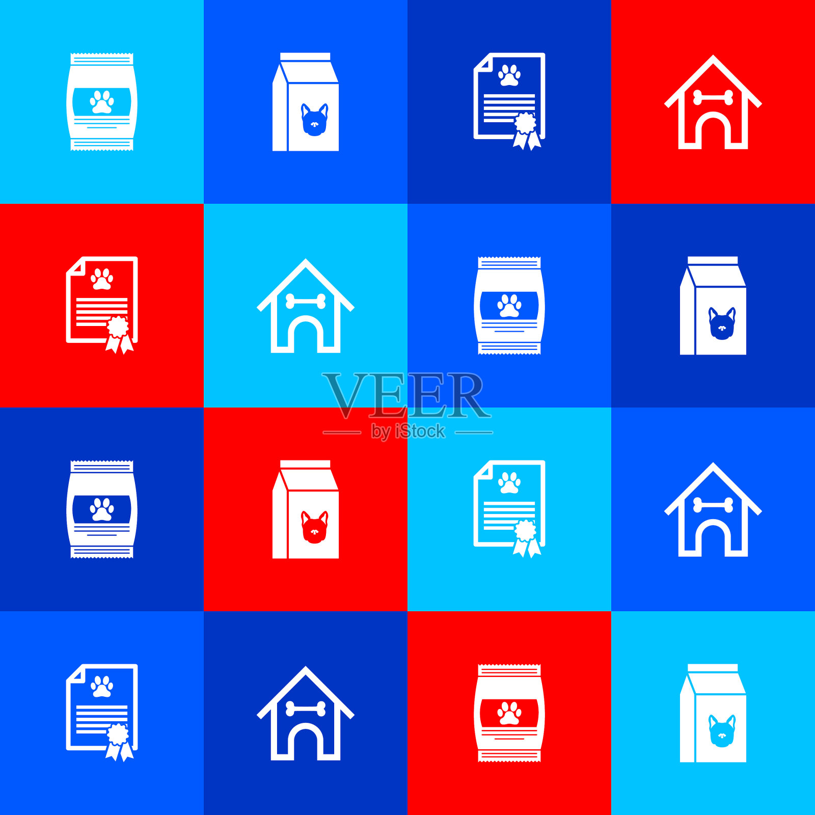 宠物、狗、证、猫、袋食品图标素材