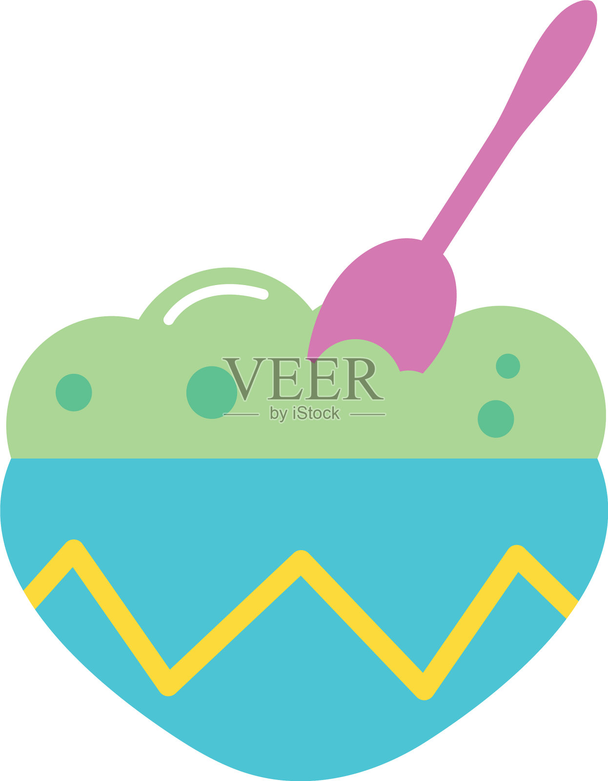 鳄梨酱碗图标平风格设计元素图片