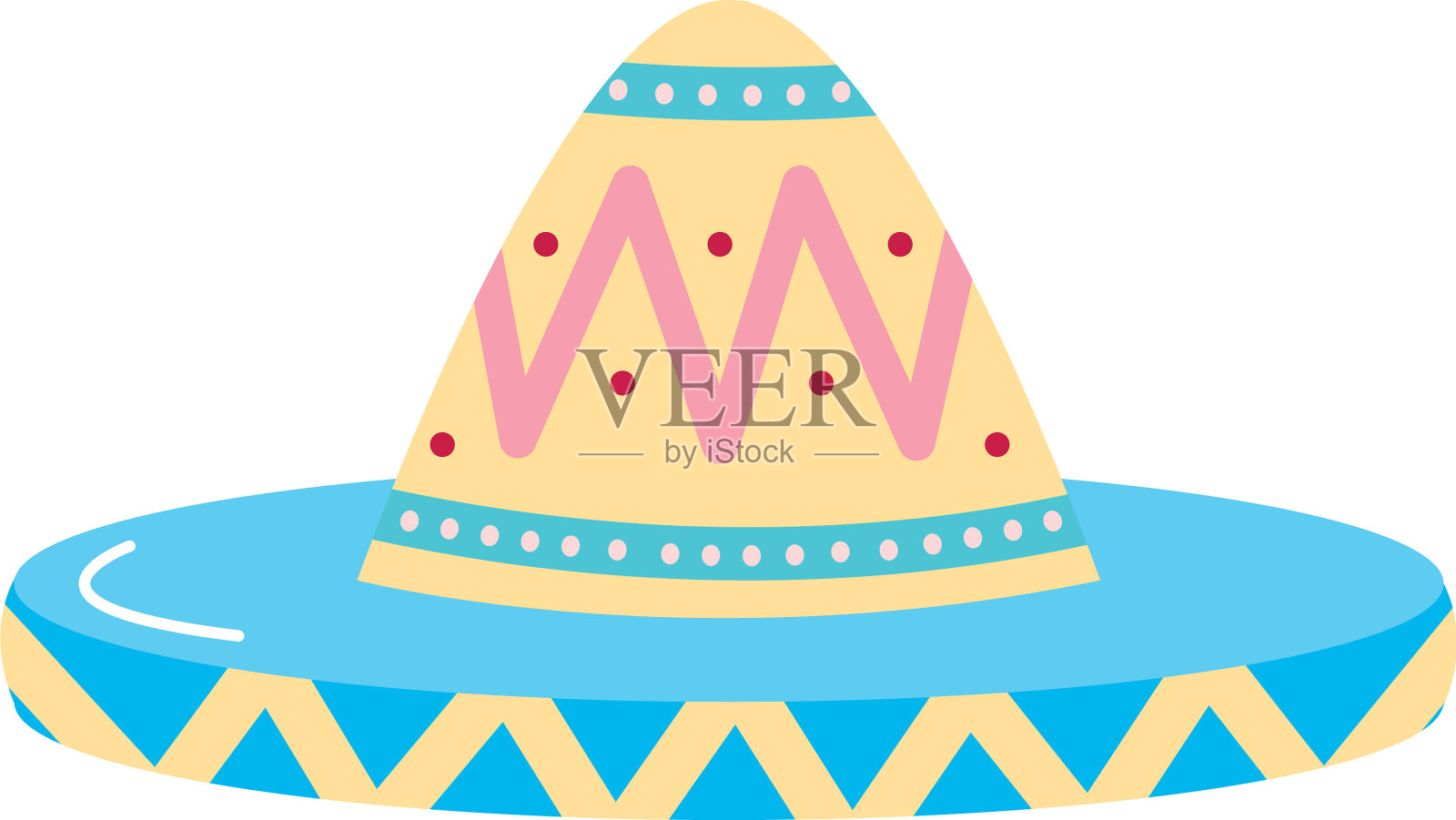 墨西哥帽子图标平风格设计元素图片