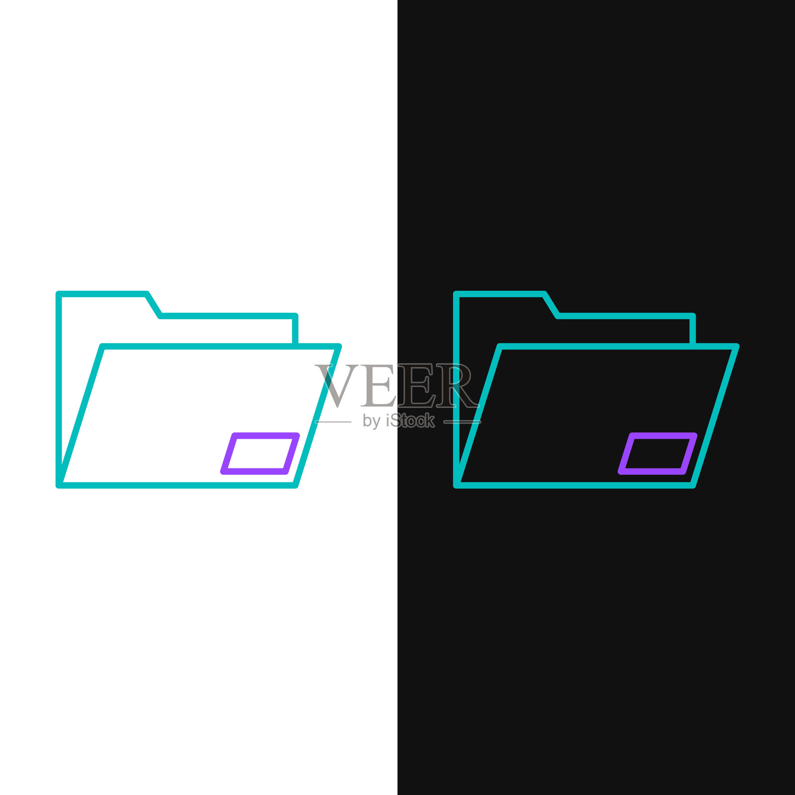 行文档文件夹图标隔离白色和插画图片素材