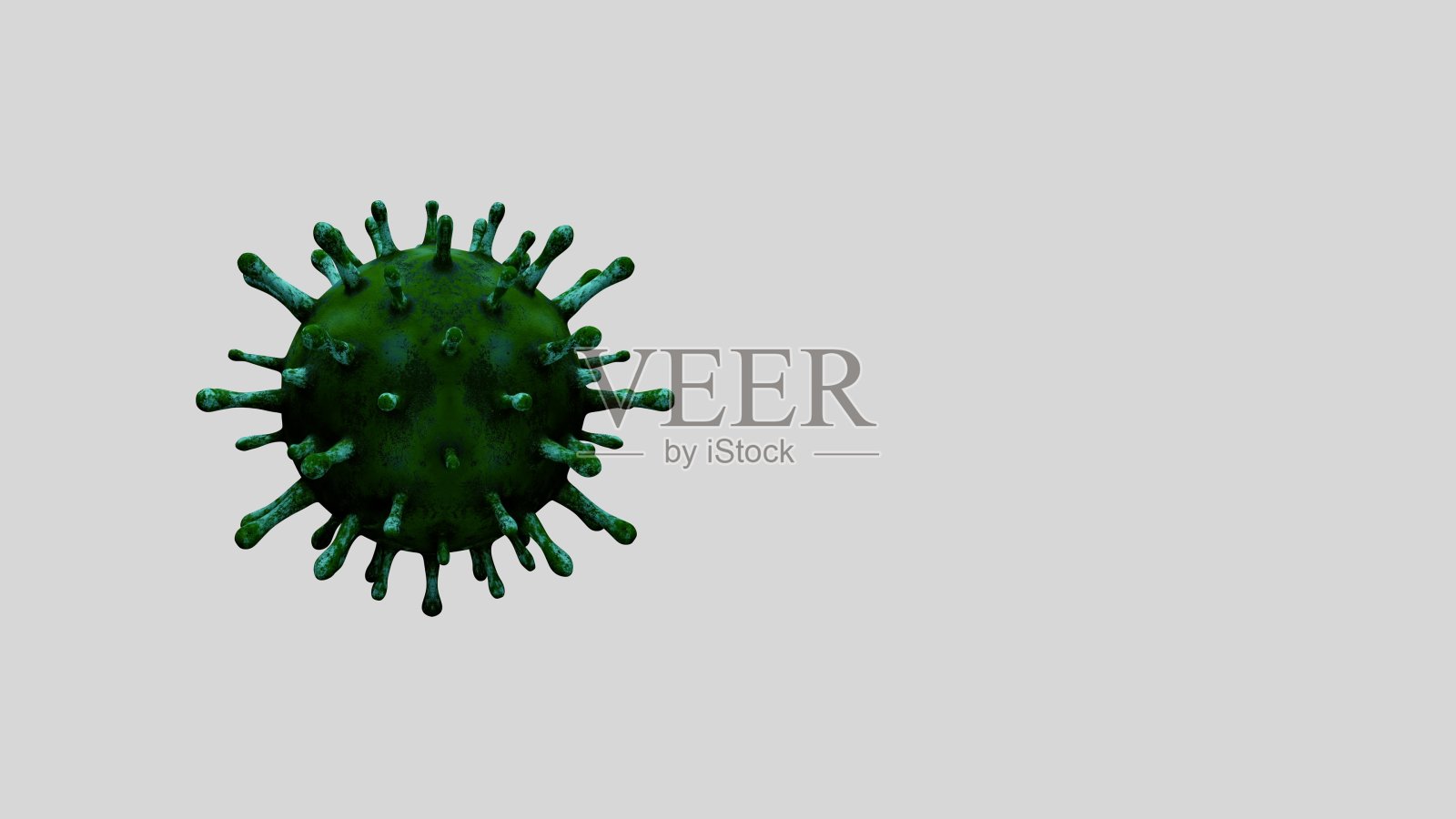 三维插图流感冠状病毒漂浮。Covid - 19病毒感染大流行。照片摄影图片