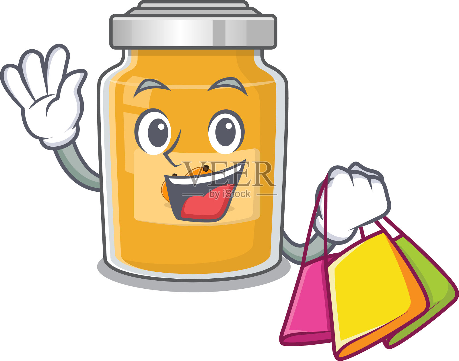 一个友好的富有的杏子挥舞着设计元素图片