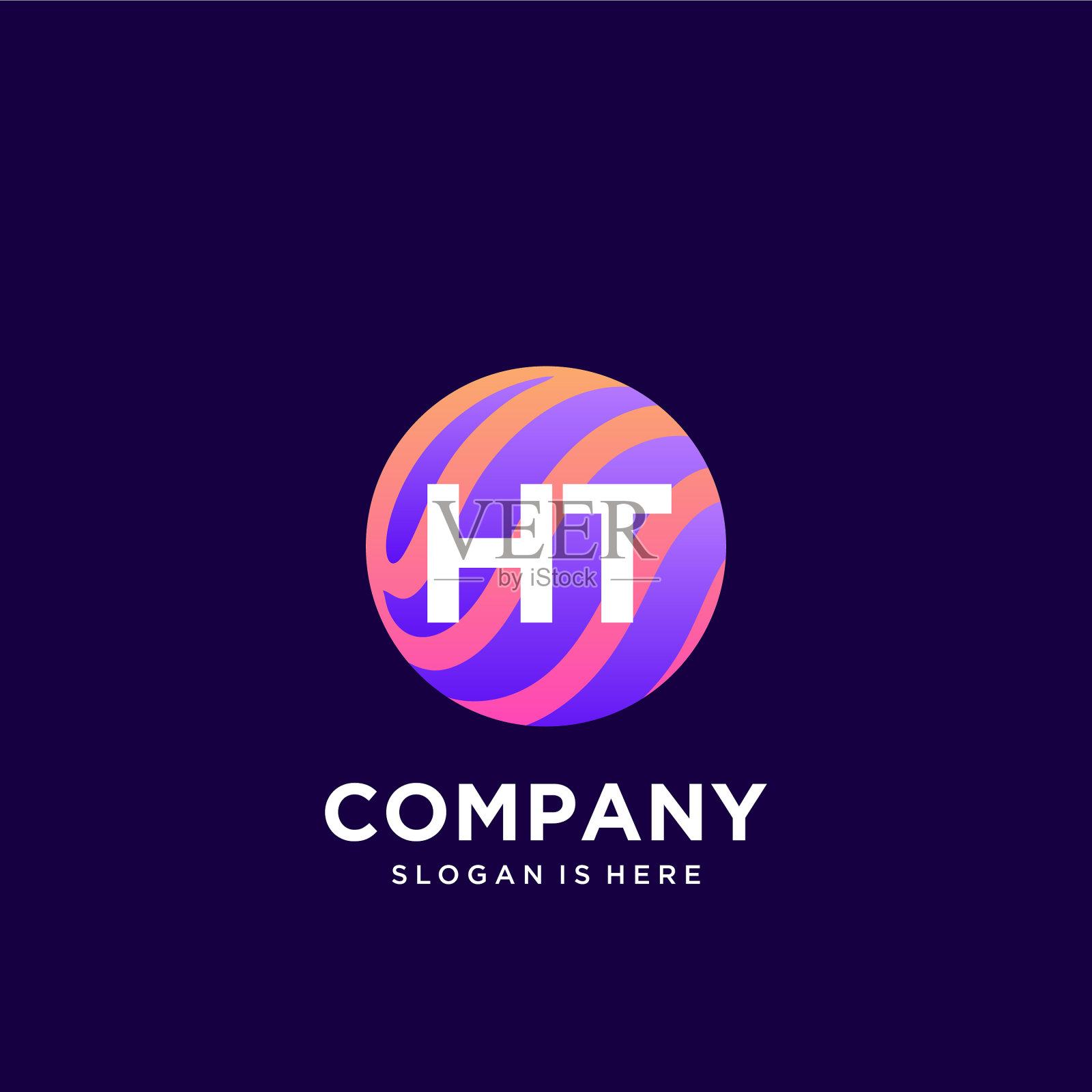 Ht初始标志与彩色模板插画图片素材