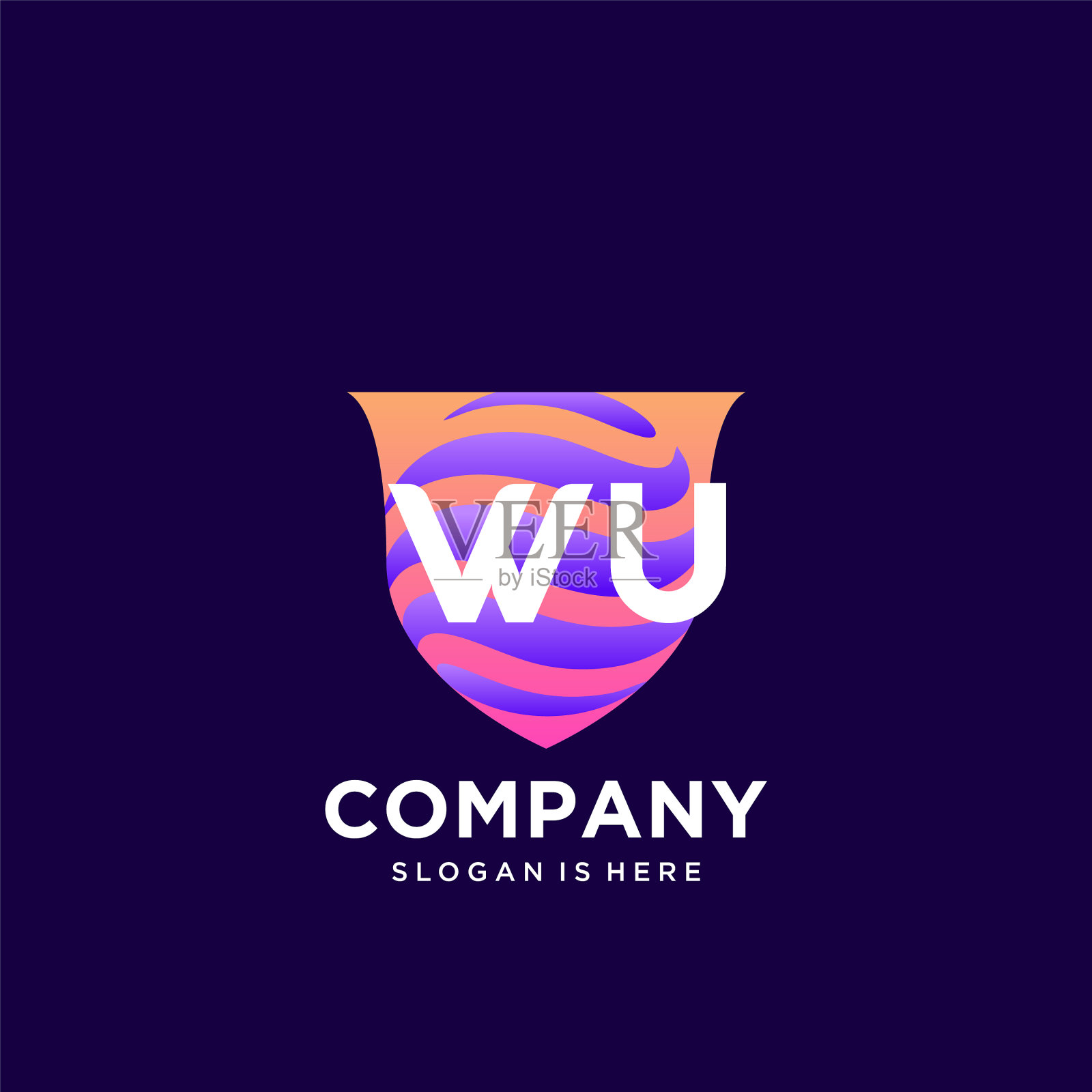 吴初始标志与彩色模板插画图片素材