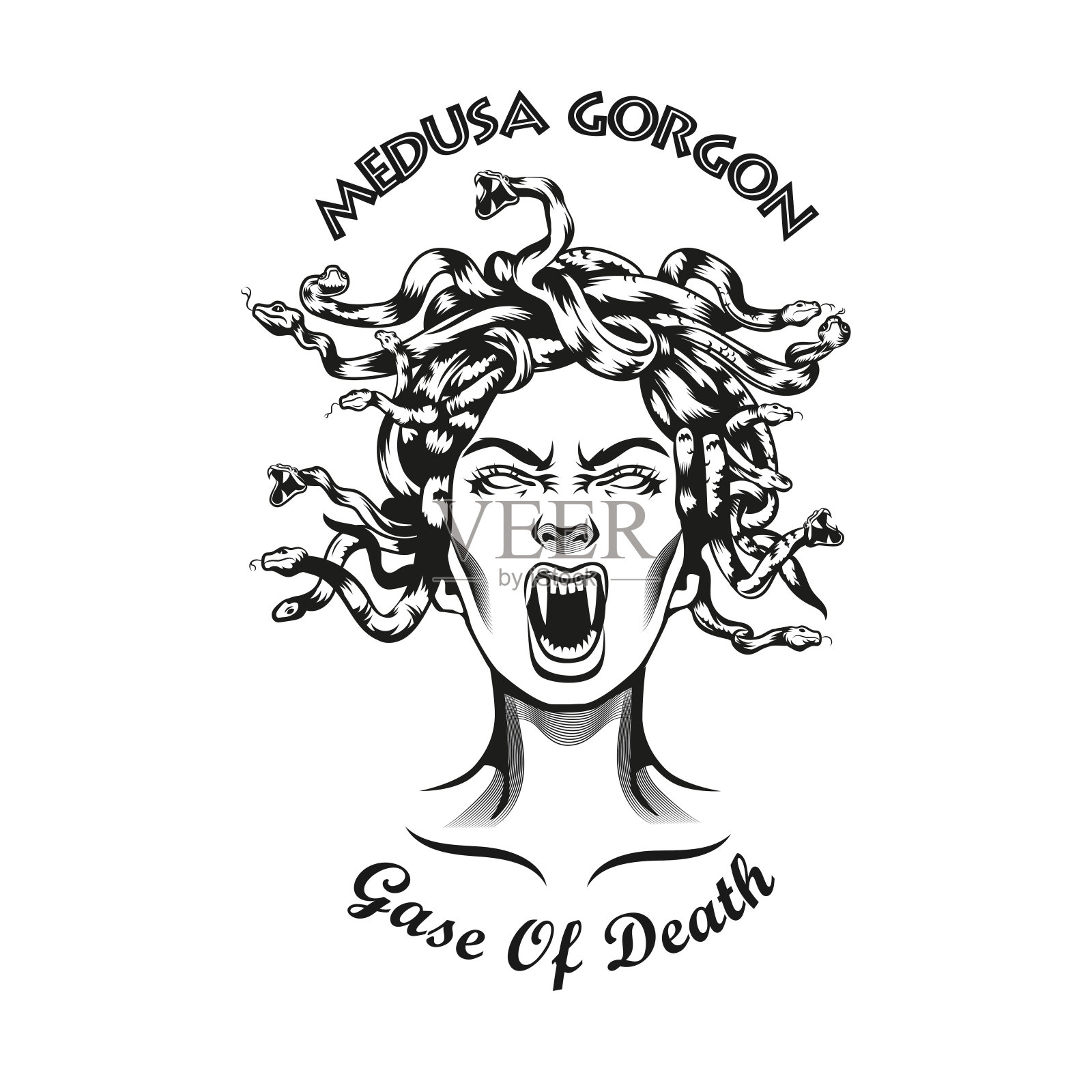 创造性的象征头美杜莎插画图片素材