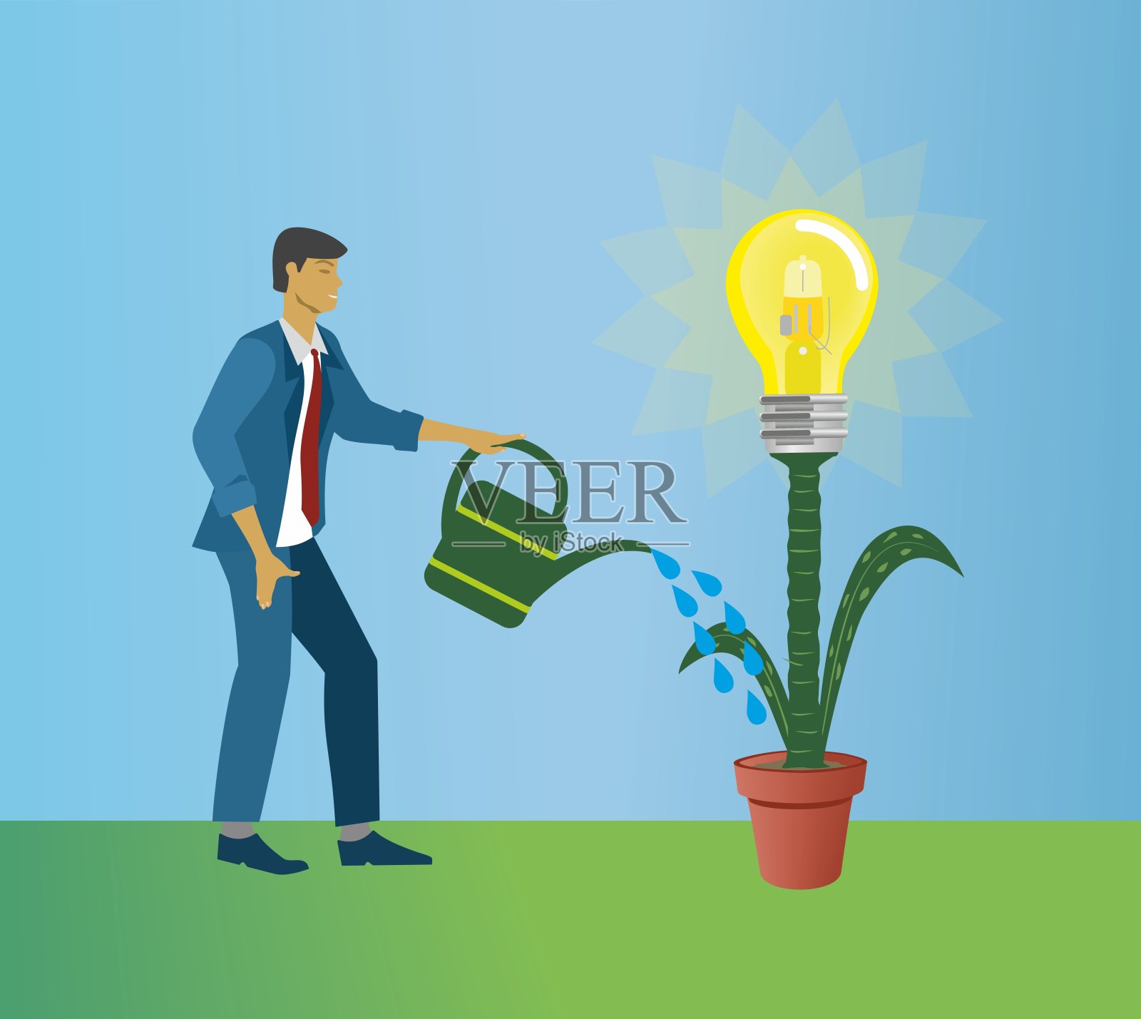 促进思想的发展或对健康的支持。矢量插图。插画图片素材