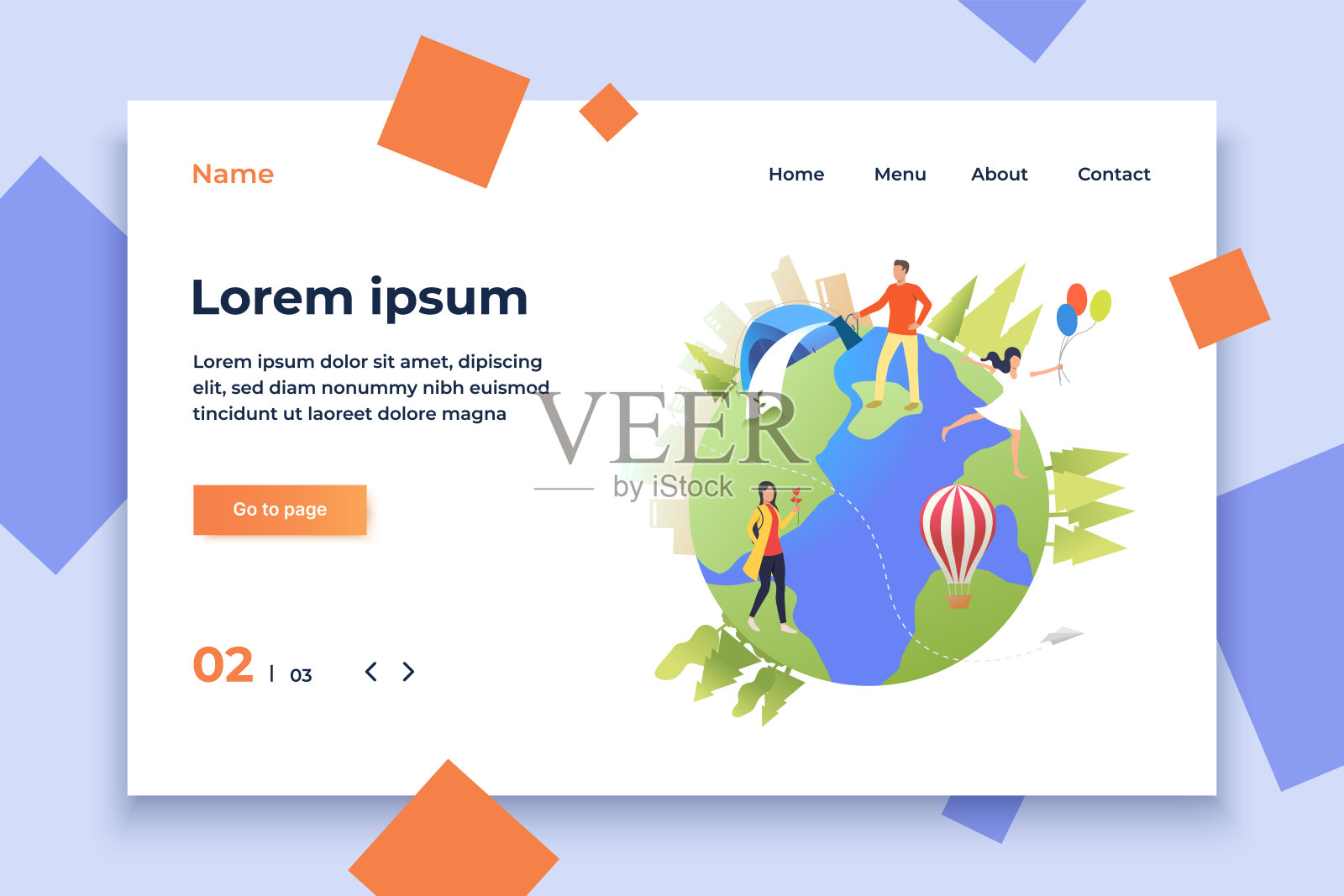 人们在地球上散步，给植物浇水，露营插画图片素材