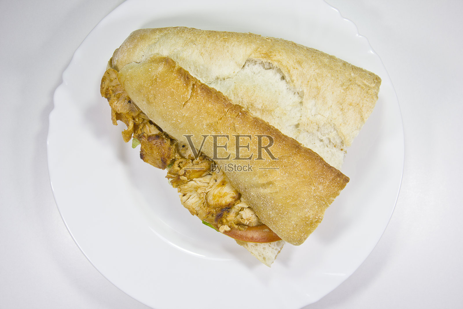 Döner kebap -鸡肉沙拉三明治卷照片摄影图片