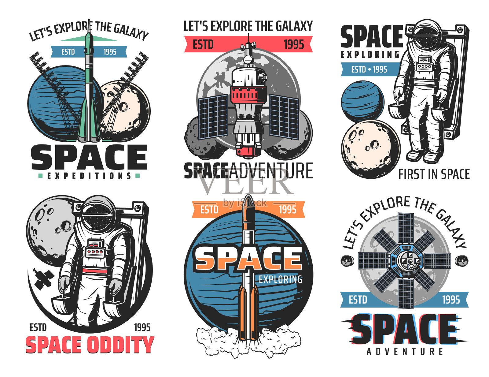 太空探索宇航员任务图标插画图片素材