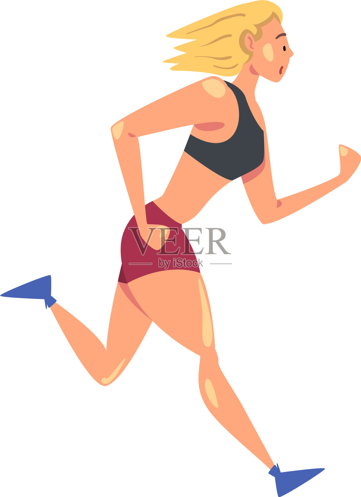 运动女人跑步女孩做身体设计元素图片