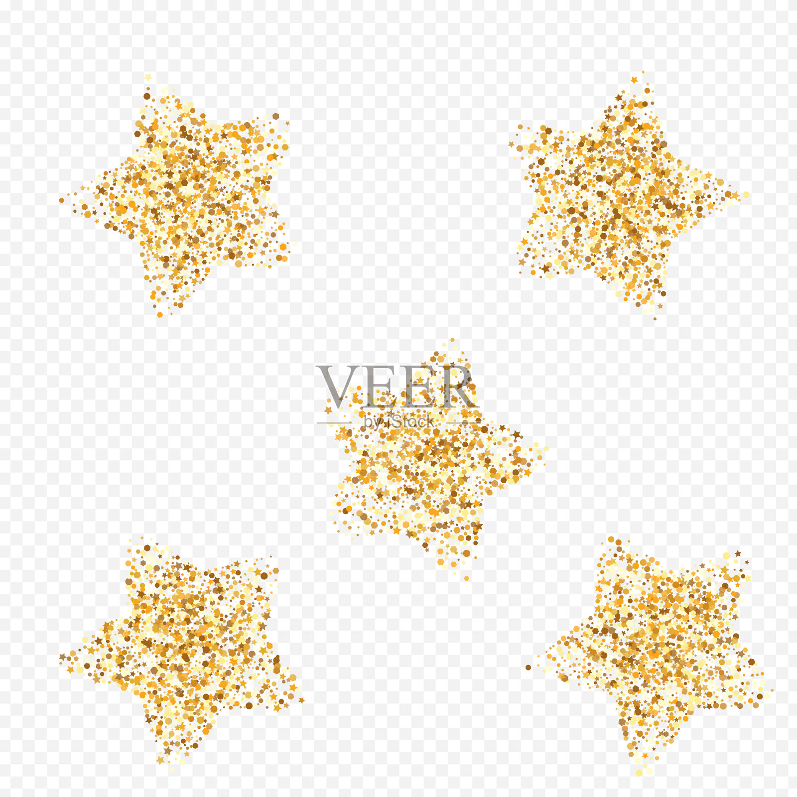 金色的雨落下透明的背景设计模板素材