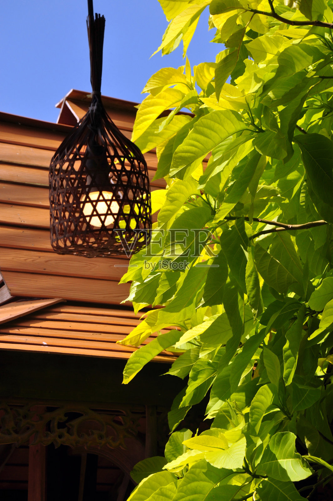 编织灯罩。手工。泰国照片摄影图片