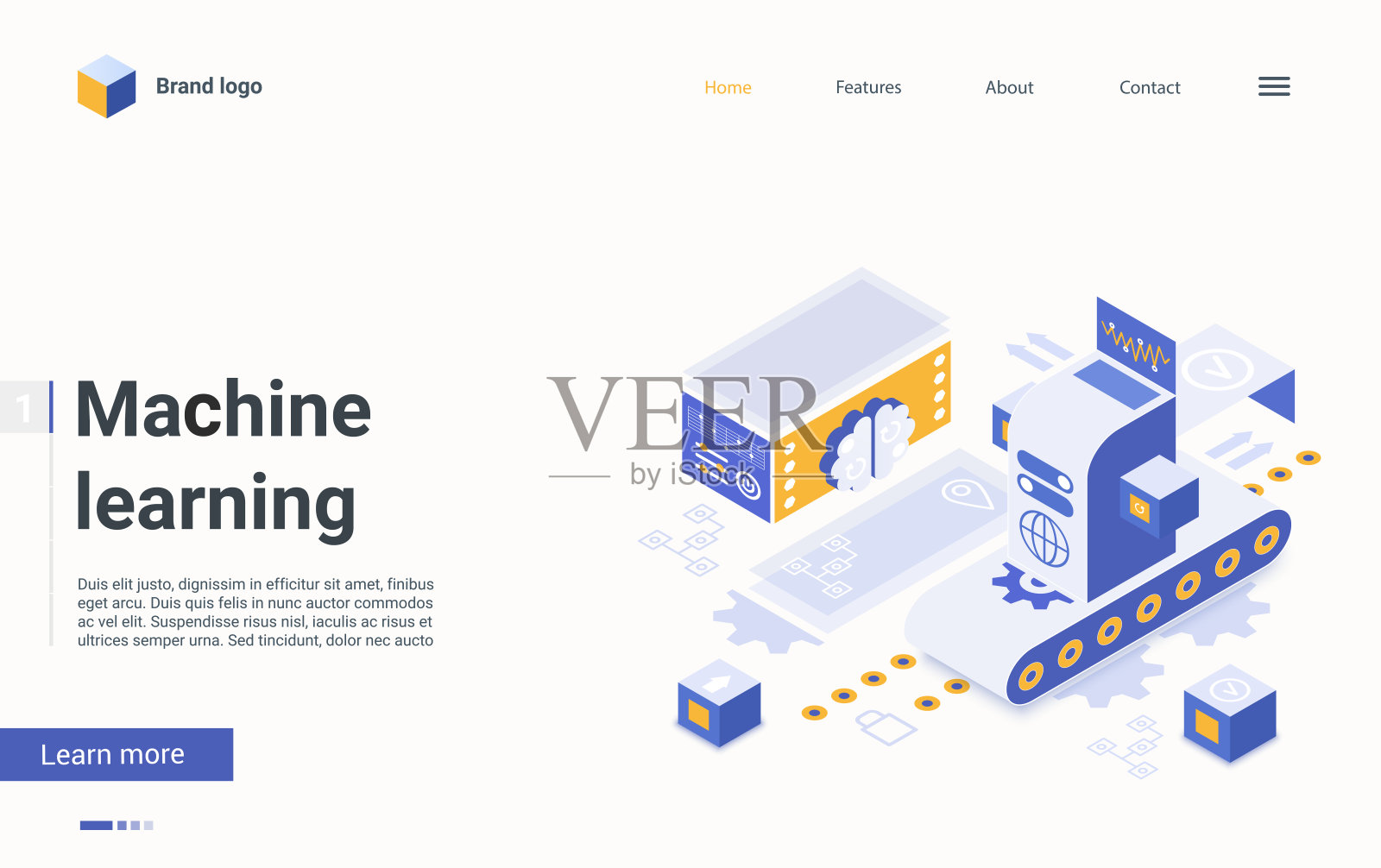 机器ai学习过程，网络技术等距登陆页面，解决问题设计模板素材