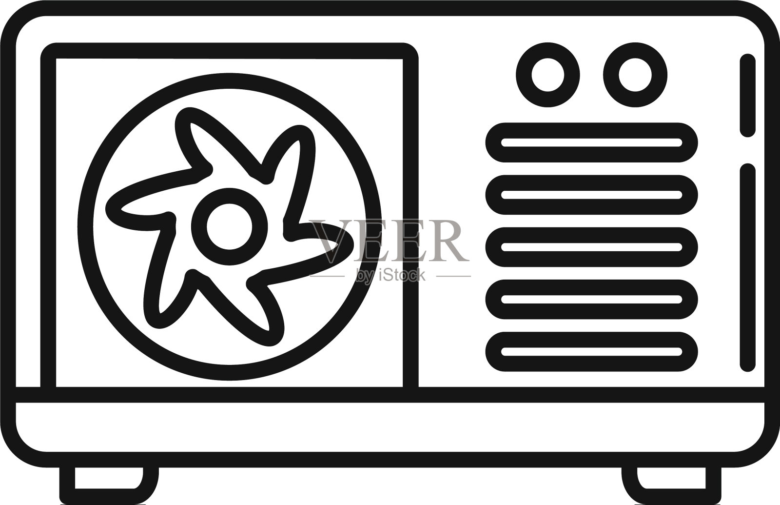 商业空调图标轮廓风格设计元素图片