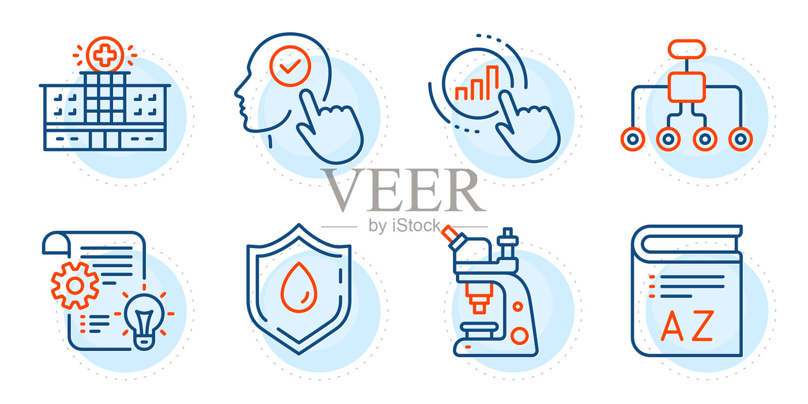 献血图表和词汇图标插画图片素材