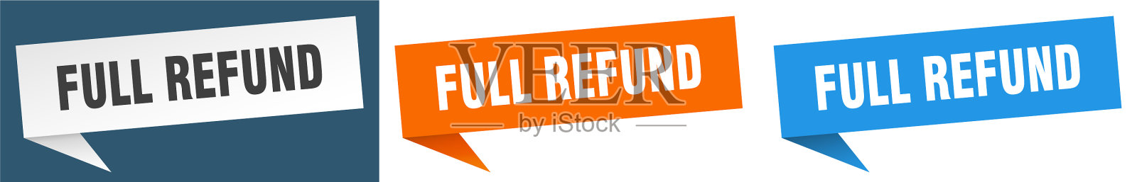 全额退款横幅标语全额退款言论泡泡插画图片素材