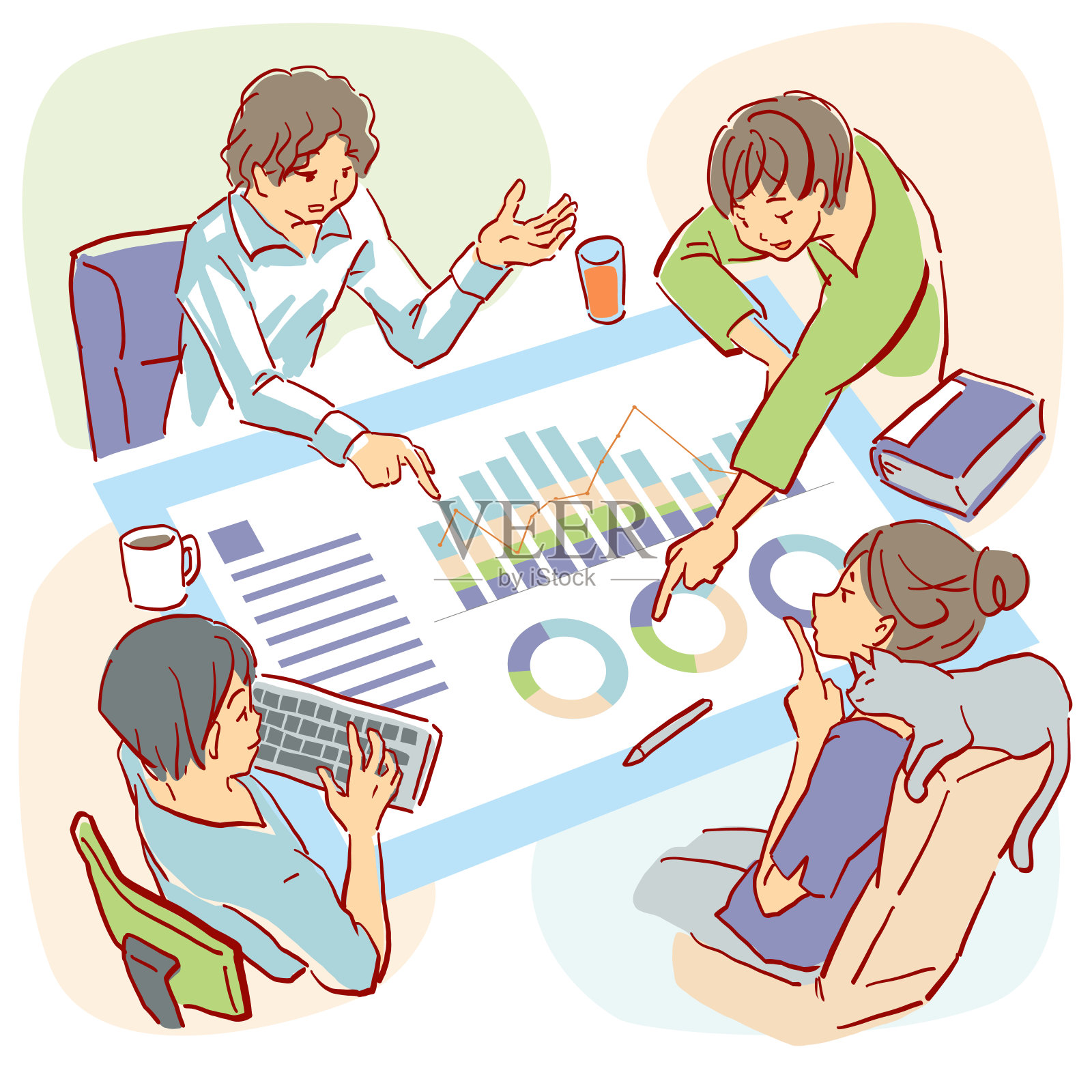 在线会议大象景观矢量插图在线会议大象景观矢量插图插画图片素材