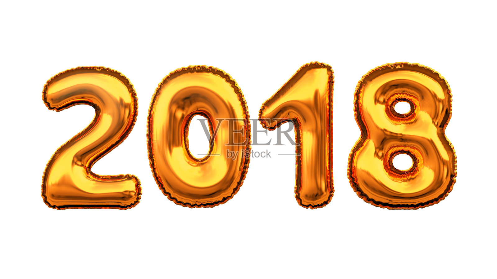 金属金字母气球数字数字数字年- 3D插图照片摄影图片