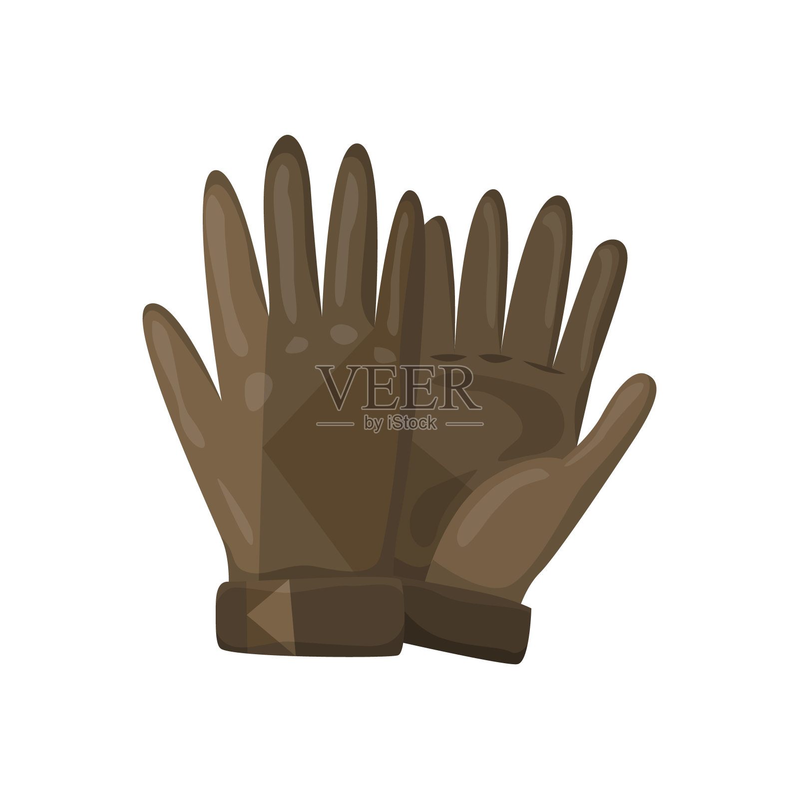 冬季手套或皮革连指手套为男士在冬季或秋季的手具。矢量设计符号的网页孤立在一个白色的背景设计元素图片