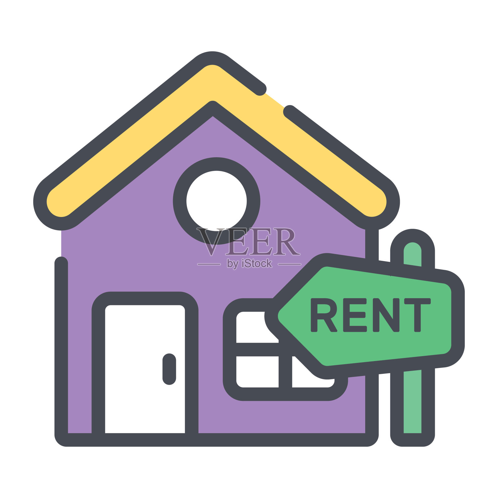 房屋出租图标，房地产网络和移动图标图标素材