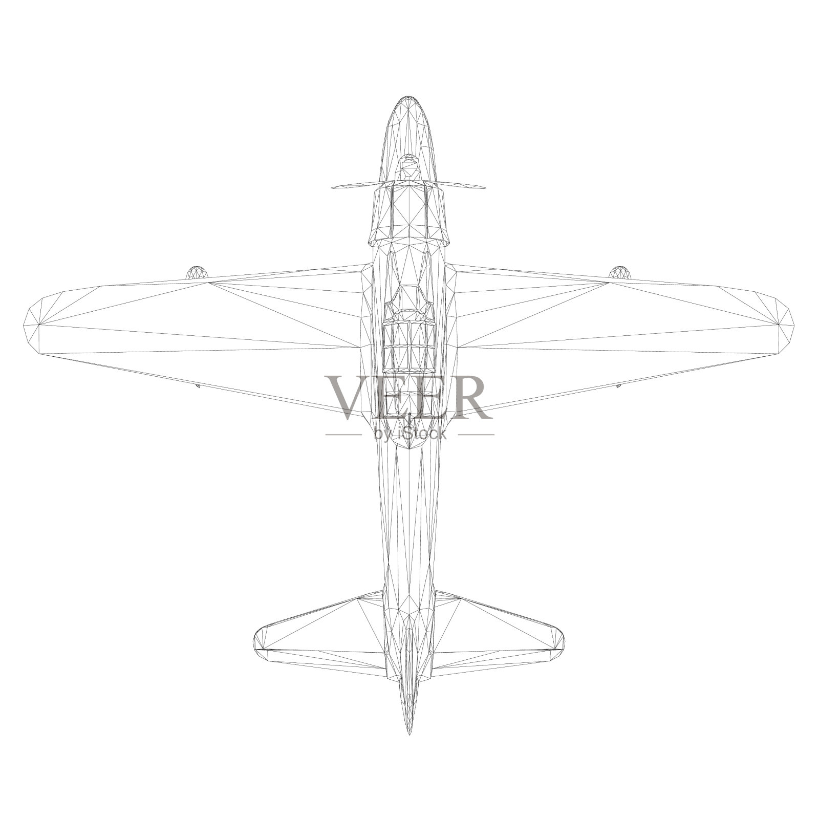 用线框定一架旧飞机的降落和起飞设计元素图片