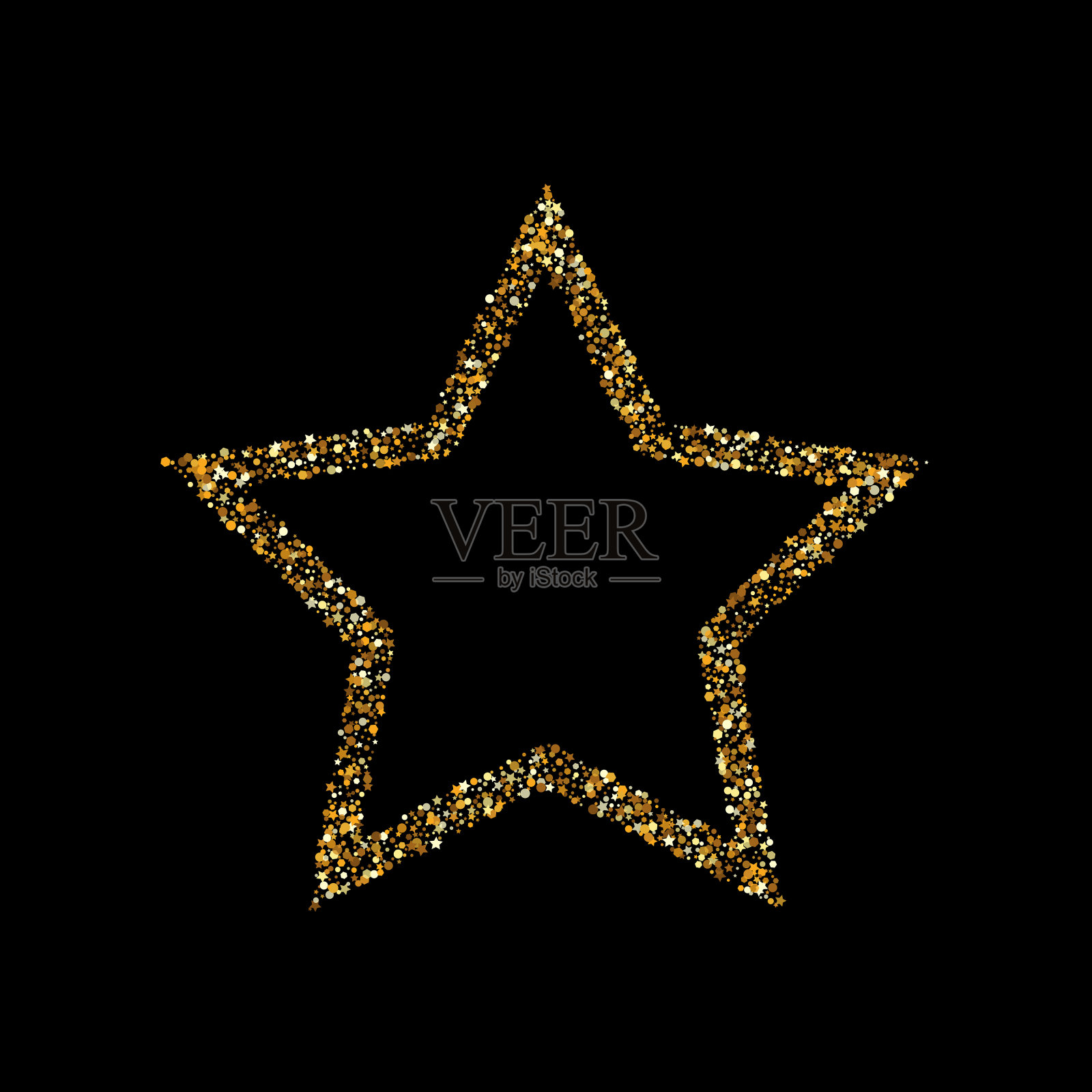 黄色闪耀艺术黑色背景现代辉光插画图片素材