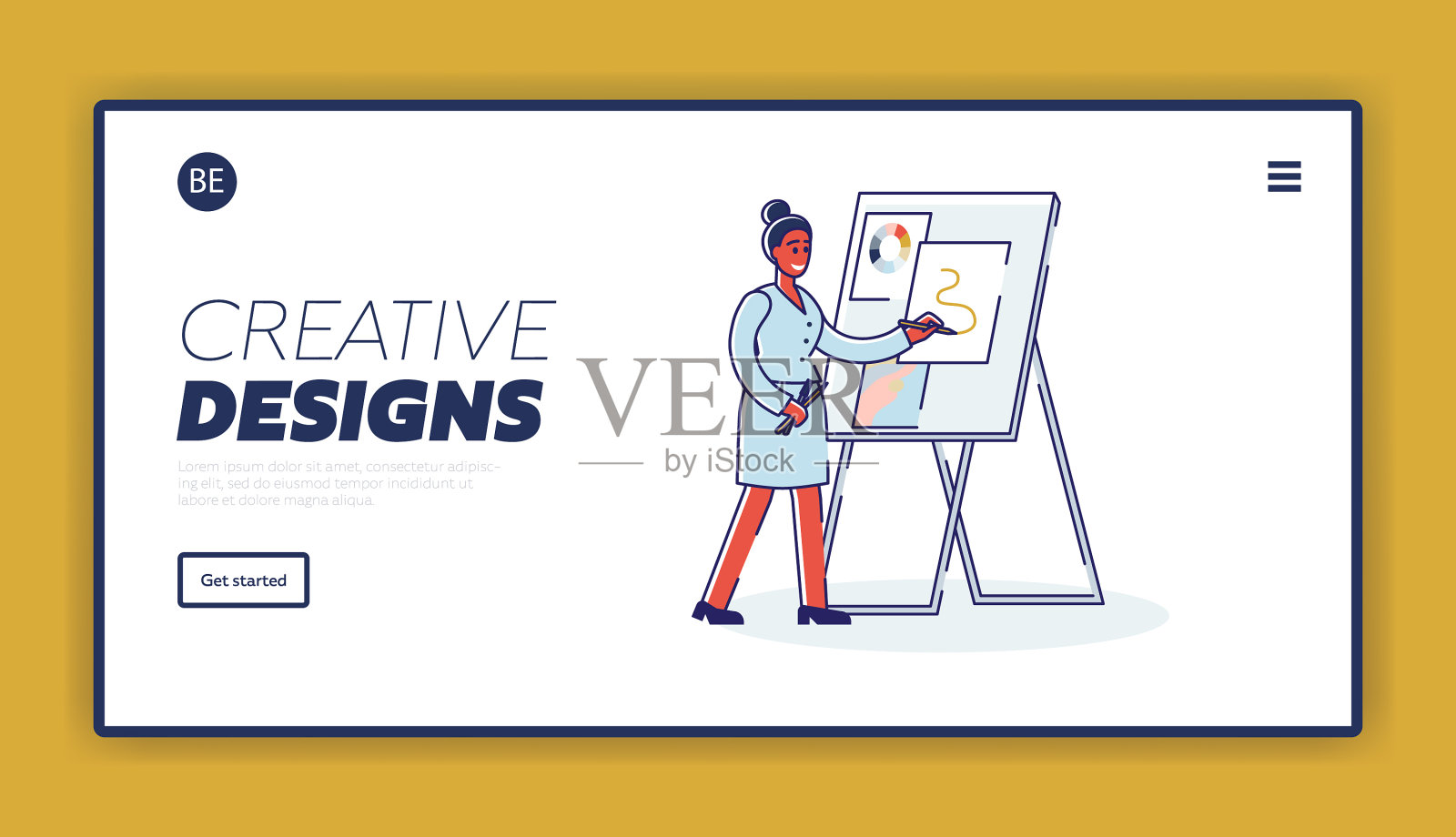 女设计师绘制草图和草图插画图片素材