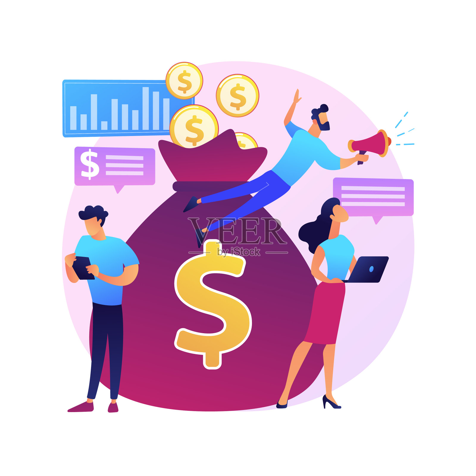 集资”抽象的概念设计元素图片