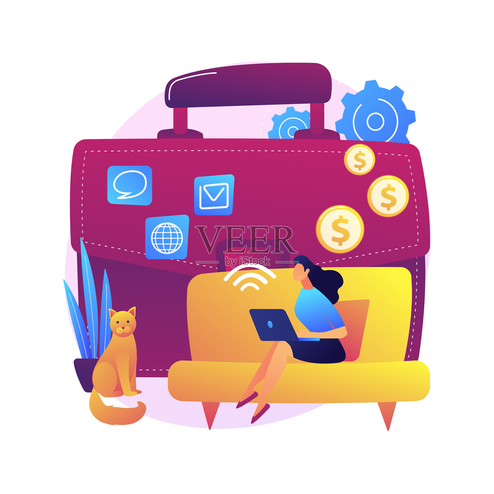 自由职业抽象概念设计元素图片