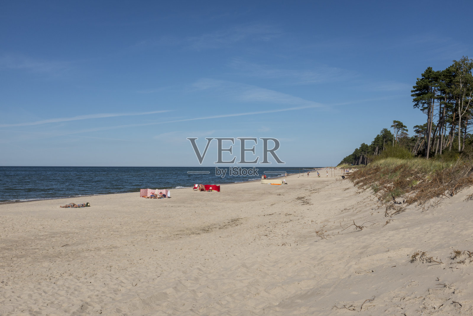 波兰波罗的海沿岸的海滩照片摄影图片