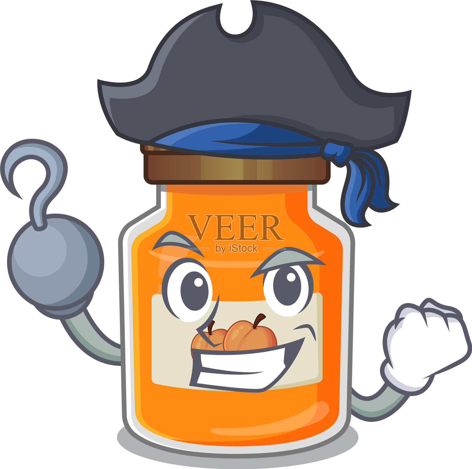 可爱的桃酱吉祥物设计与一顶帽子设计元素图片